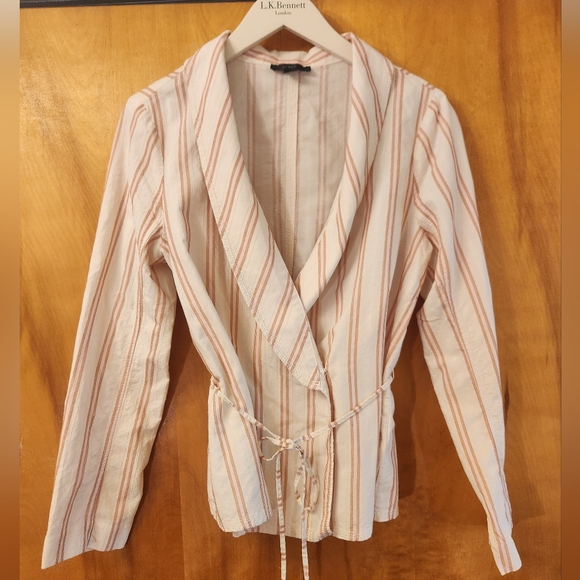 J. Crew Women's Wrap Top in Stripe Size XS - Picture 3 of 11